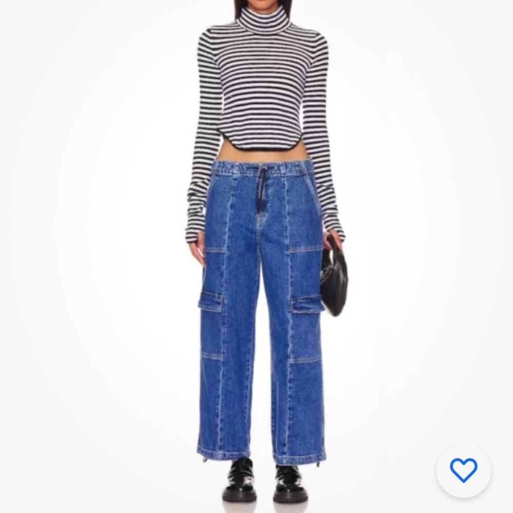 Hudson Jeans Drawstring Cargo Parachute Pant in Chill Size NWT